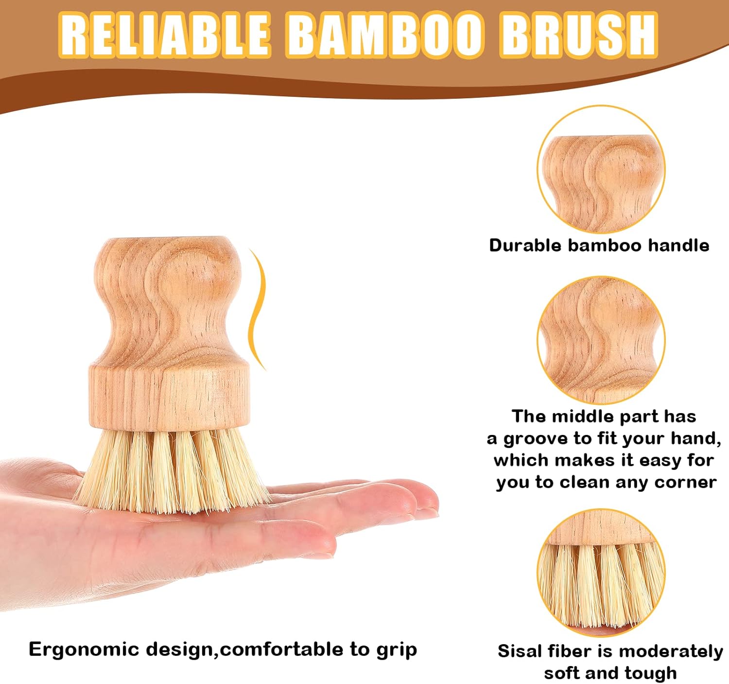 Bamboo Dish Scrub Brushes Set  – обзор и цена Dish Brush Bamboo