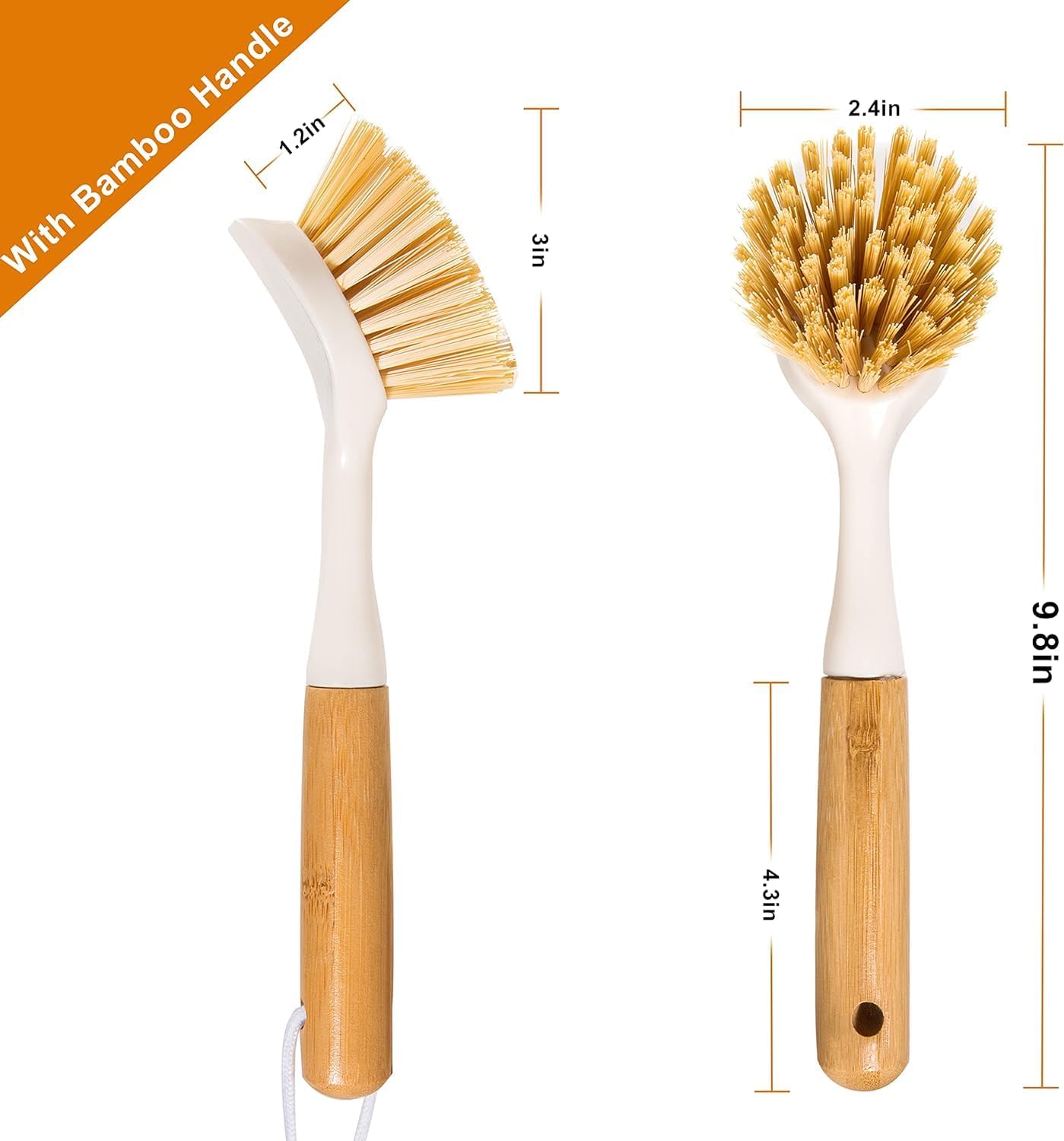 2 Pack Kitchen Dish Brushes wi – обзор и цена Dish Brush Bamboo