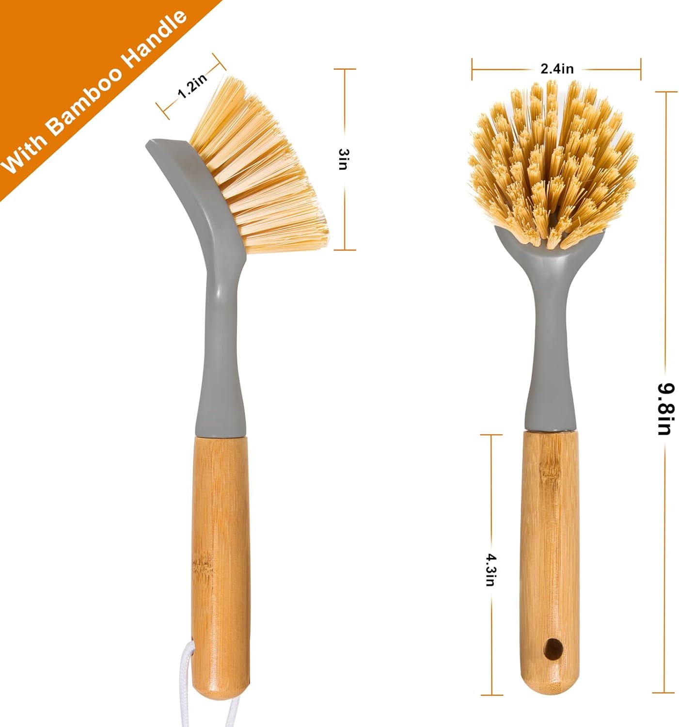 2 Pack Kitchen Dish Brushes wi – обзор и цена Dish Brush Bamboo