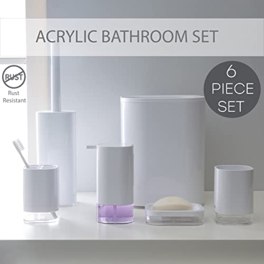 6 Pcs Acrylic Bathroom Set Toi – обзор и цена Dish Brush Bamboo