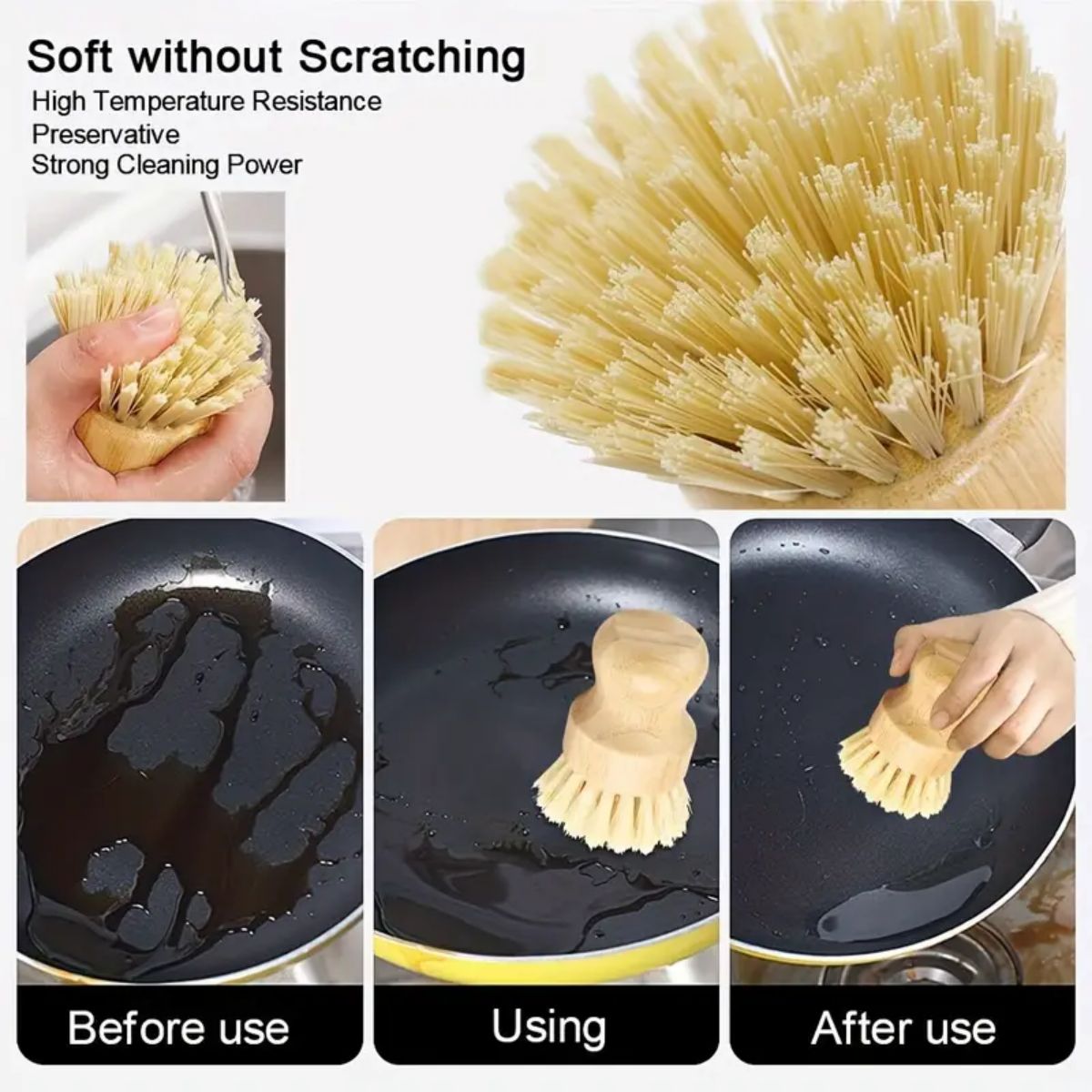 1/2/3pcs Multi-Functional Kitc – обзор и цена Dish Brush Bamboo